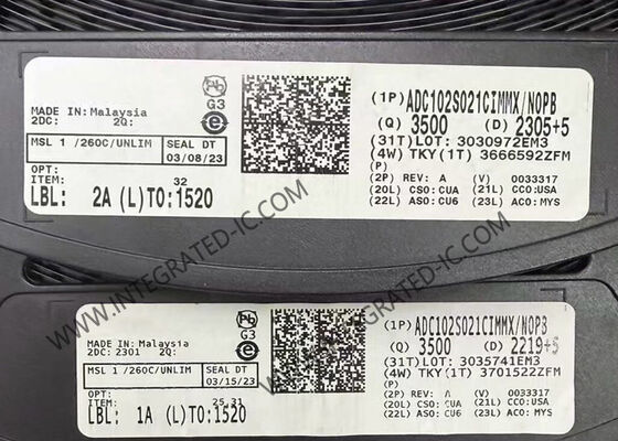 ADC102S021CIMMX رقاقة الدوائر المتكاملة 10-بيت 2-قناة 200Ksps محول A / D