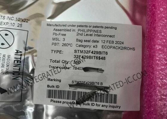 STM32F429BIT6 وحدة التحكم الدقيقة MCU 32Bit Single Core 180MHz في حزمة LQFP208