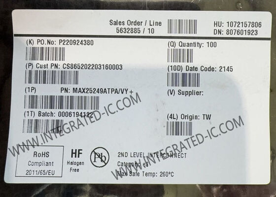 شريحة متكاملة لإدارة الطاقة المصغرة بأربعة مخارج MAX25249ATPA، شريحة متكاملة لإدارة الطاقة للكاميرا