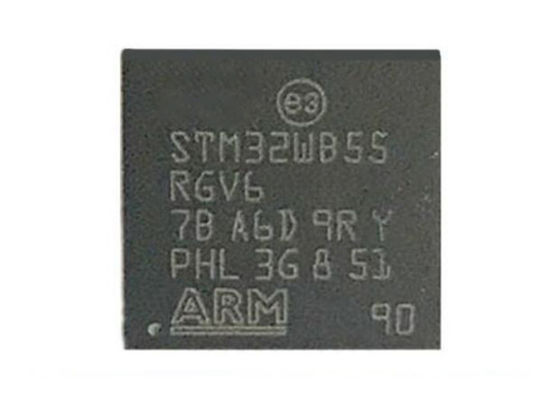 متحكم دقيق 6dBm MCU STM32WB55RGV6 68VFQFN ثنائي النواة متعدد البروتوكولات لاسلكي MCU