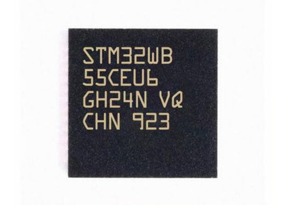 2Mbps STM32WB55CEU6 متحكم MCU 48UFQFN متعدد البروتوكولات اللاسلكية 32 بت MCU