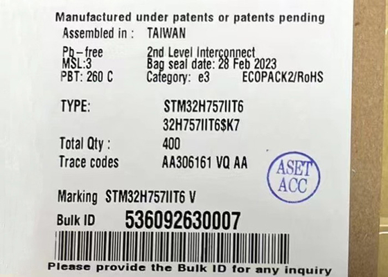 متحكم MCU STM32H757IIT6 32 بت ثنائي النواة 240 ميجاهرتز ميكروكنترولر