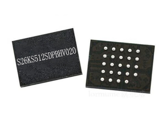 NOR Memory IC S26KS512SDPBHV020 512 ميجابت متوازي 24-FBGA رقاقة دارة متكاملة