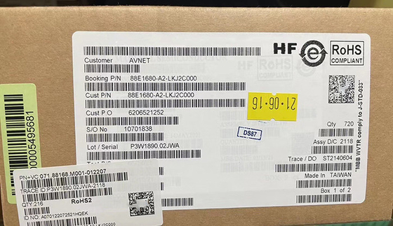 88E1680-A2-LKJ2C000 ثمانية منافذ 10/100/1000Mbps ناقل إيثرنت كفاءة الطاقة