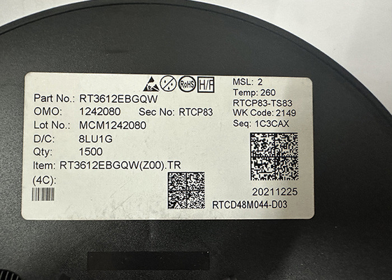 رقاقة الدوائر المتكاملة RT3612EBGQW جهاز تحكم PWM ثنائي المراحل مع محركات تشغيل متكاملة مزدوجة