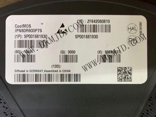 رقاقة الدوائر المتكاملة IPN60R600P7S 7W ترانزستورات MOSFET واحدة TO-261-4