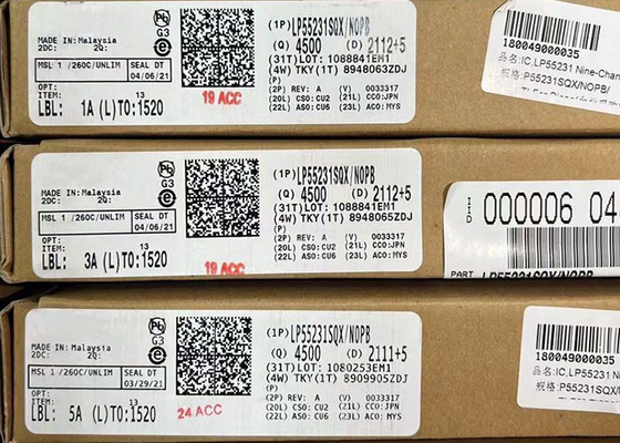 LP55231SQX 9 قنوات مدفع LED أبيض مع ذاكرة برنامج داخلية ومضخة شحن متكاملة