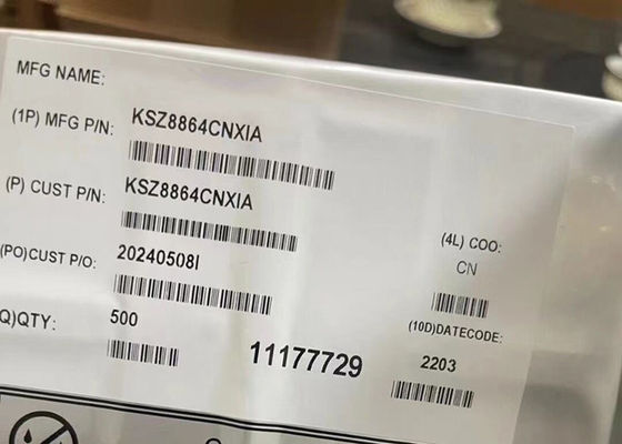 إيثيرنث IC KSZ8864CNXIA 48mA متكامل 4-Port 10/100 أيثيرنث سويتش QFN-64