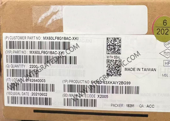 MX60LF8G18AC-XKI ذاكرة IC رقاقة 3V 8G بت NAND ذاكرة فلاش IC VFBGA-63 حزمة