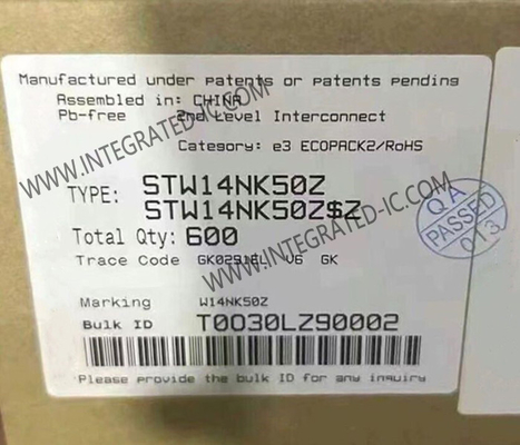 STW14NK50Z رقاقة الدوائر المتكاملة 500 فولت SuperMESH TM ترانزستورات MOSFET N-Channel