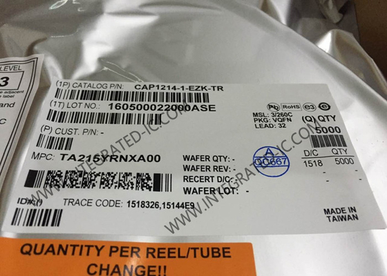 CAP1214-1-EZK-TR جهاز استشعار IC متعدد القنوات جهاز استشعار لمسة سعة ومشغل LED