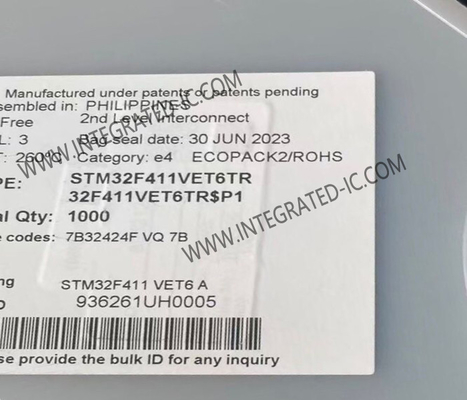 STM32F411VET6TR وحدة التحكم الدقيقة MCU الذراع عالية الأداء القشرة-M4 وحدة التحكم الدقيقة 32 بت
