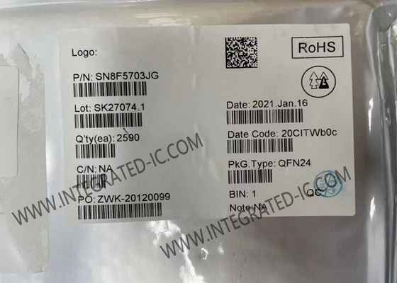 SN8F5703JG وحدة التحكم الدقيقة MCU 8MHz 8051-قاعدة وحدة التحكم الدقيقة IC QFN-24