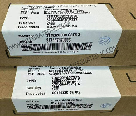 STM32G030C8T6TR وحدة التحكم الدقيقة MCU 64MHz وحدة التحكم الدقيقة ذات النواة الواحدة 32 بت LQFP-48 وحدة التحكم الدقيقة المدمجة