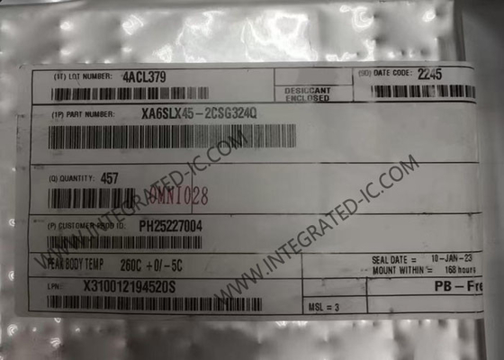 XA6SLX45-2CSG324Q حقل قابل للبرمجة بوابة التسلسل سبارتان-6 السيارات FPGA IC حزمة CSBGA-324