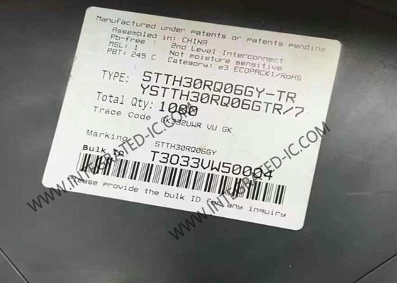 STTH30RQ06GY رقاقة الدوائر المتكاملة 600 فولت المصلحات الاستردادية فائقة السرعة D2PAK-3