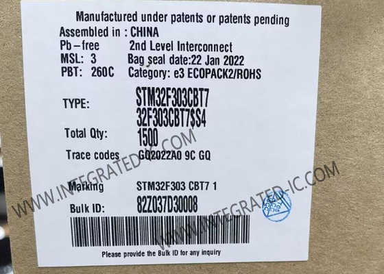 وحدة التحكم الدقيقة MCU STM32F303CBT7 الإشارات المختلطة الرئيسية MCU مع DSP و FPU