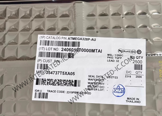 ATMEGA328P-AU وحدة تحكم دقيقة MCU 8-بيت AVR وحدة تحكم دقيقة مع 32K بايت في النظام البرمجة الفلاش