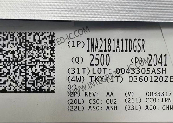 INA2181A1IDGSR رقاقة الدائرة المتكاملة 350kHz مكبرات الحركة الحالية الثنائية الاتجاه