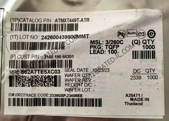 شريحة الدائرة المتكاملة ATMXT449T-ATR جهاز تحكم شاشة لمس عالية الأداء maXTouch