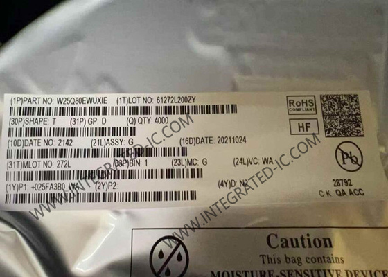 W25Q80EWUXIE ذاكرة IC رقاقة 1.8V 8M-بيت ذاكرة فلاش متسلسلة USON-8 حزمة