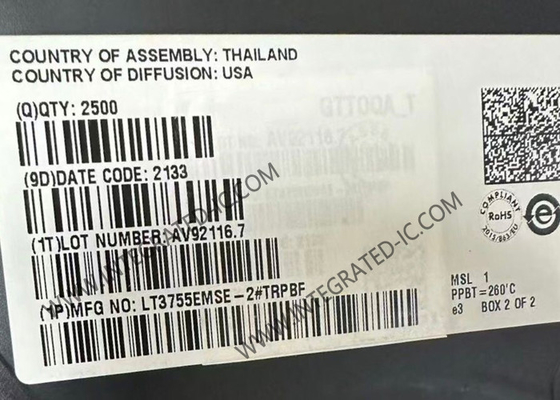 LT3755EMSE-2 رقاقة الدوائر المتكاملة 4.5 فولت إلى 40 فولت أجهزة تحكم LED MSOP-16 حزمة