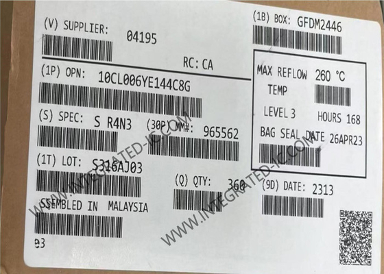 مجموعة بوابات قابلة للبرمجة في الميدان 10CL006YE144C8G 504Kbit مجموعة بوابات قابلة للبرمجة في الميدان IC