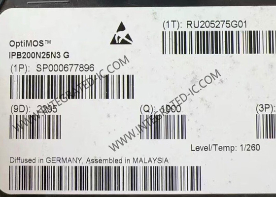 رقاقة الدوائر المتكاملة IPB200N25N3G 250V OptiMOS TM N-Channel Power MOSFET ترانزستور