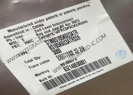 STM8S105K6U3ATR وحدة التحكم الدقيقة MCU 16MHz خط الوصول الرئيسي 8-بيت STM8S وحدة التحكم الدقيقة 32-UFQFN