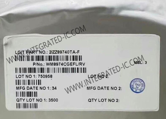 WM8974CGEFL الدوائر المتكاملة رقاقة مونو CODEC مع سائق مكبر الصوت QFN24 Audio CODEC