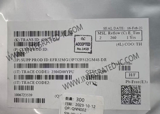 وحدة الاتصالات اللاسلكية EFR32MG13P732F512GM48-DR عدة بروتوكولات جهاز استقبال لاسلكي