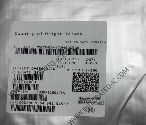 SC33PF8100JCES رقاقة الدوائر المتكاملة 12-قناة إدارة الطاقة IC لتطبيقات عالية الأداء