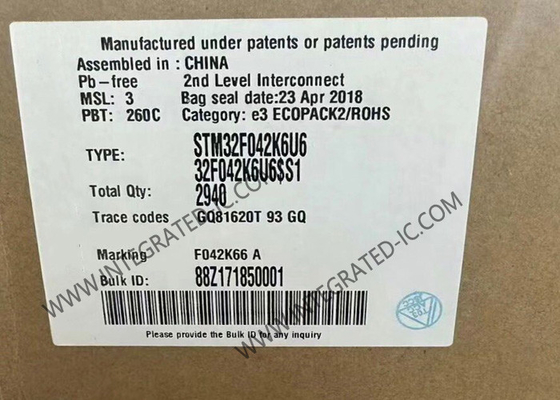 STM32F042K6U6 وحدة التحكم الدقيقة MCU 32Bit وحدة التحكم الدقيقة 48MHz وحدة التحكم الدقيقة المدمجة