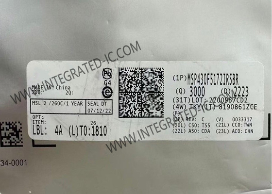 MSP430F5172IRSBR ميكروسيترولر MCU 16Bit MCU 25MHz ميكروسيترولرات إشارة مختلطة