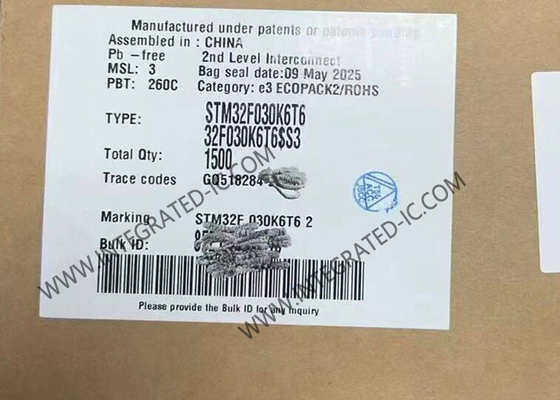 STM32F030K6T6 وحدة التحكم الدقيقة MCU عالية الأداء 32-بيت واحد النواة 48MHz MCU