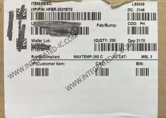 HFBR-2521ETZ 5 ميجابايت معدل البيانات 660 نانومتر الطول الموجي نطاق درجة الحرارة الممتد استقبال الألياف البصرية رقاقة الدوائر المتكاملة