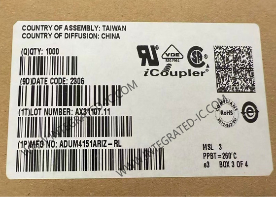 ADUM4151ARIZ رقاقة الدوائر المتكاملة 5000Vrms عازلات رقمية SOIC20 SPI عازلات