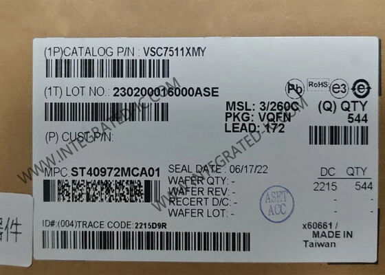 VSC7511XMY Ethernet IC 1.2V 4-Port Layer-2 Gigabit Ethernet Switch في حزمة VQFN-172