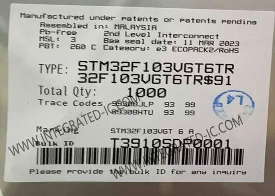 STM32F103VGT6TR وحدة التحكم الدقيقة MCU 1MB وحدة التحكم الدقيقة فلاش 32 بت وحدة التحكم الدقيقة ذات النواة الواحدة