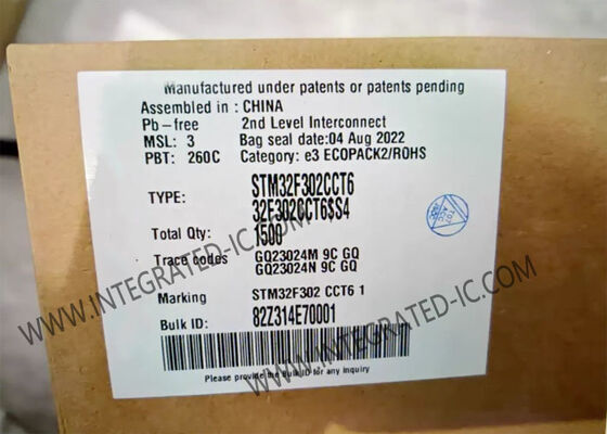 STM32F302CCT6 وحدة التحكم الدقيقة عالية الأداء 32 بت مع سرعة 72 ميغا هرتز