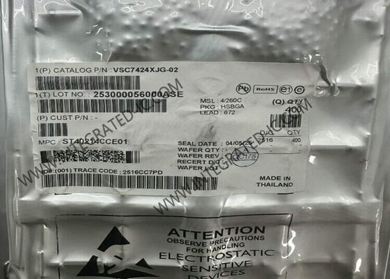 VSC7424XJG-02 10-Port Gigabit Ethernet IC المدارة الطبقة 2 التبديل مع حزمة BGA-672