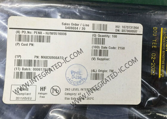 شريحة دائرة متكاملة MAX38908ATD، منظم جهد خطي بمخرج واحد 4 أمبير في عبوة 14-TDFN