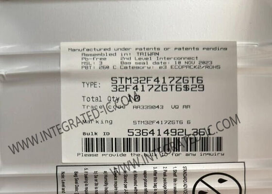 متحكم دقيق أحادي النواة 32 بت STM32F417ZGT6 مع سرعة 168 ميجاهرتز وحزمة LQFP-144